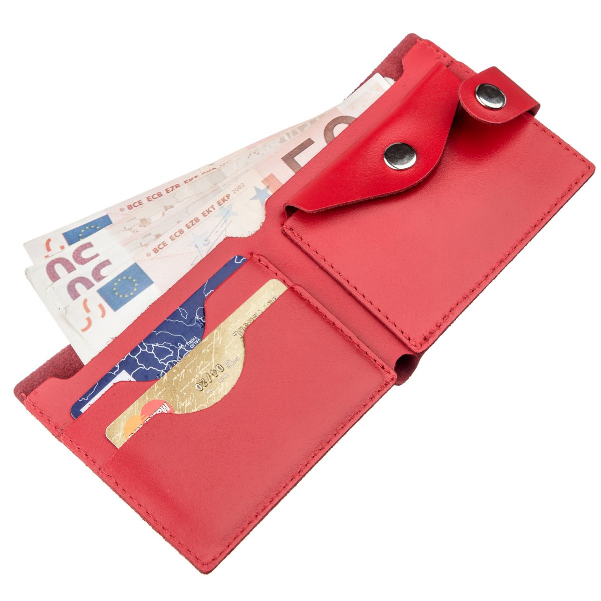 Women’s Leather Wallet with Coin Pocket SHVIGEL 16210 Red Made in Ukraine из натуральной кожи.