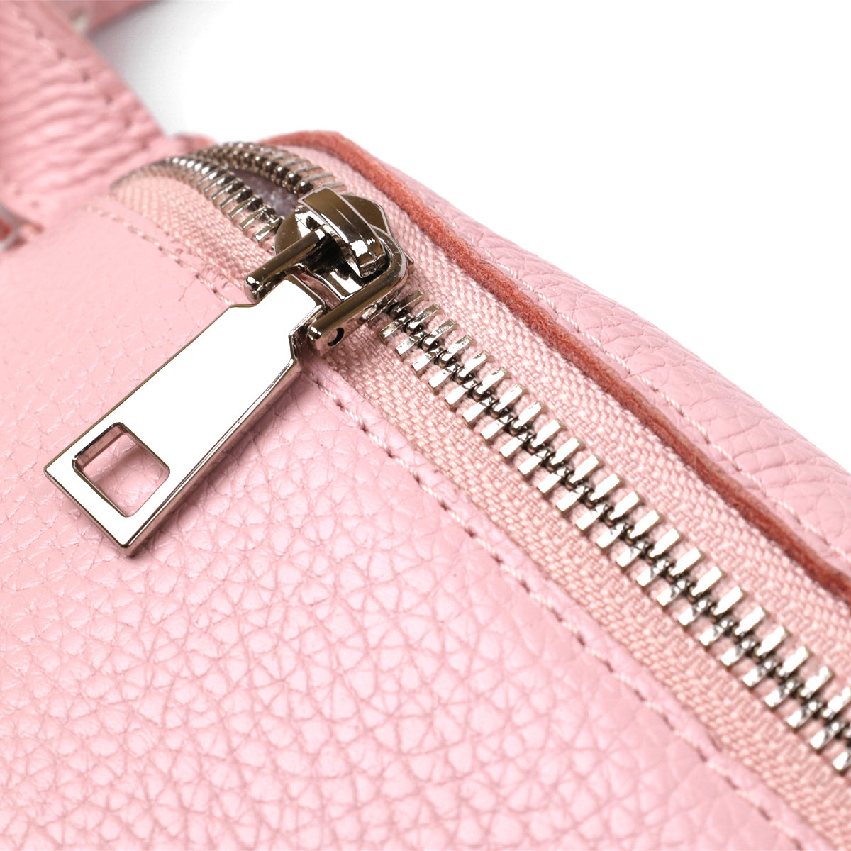 Women's Leather Banana Bag SHVIGEL 16375 Pink Natural Leather Durable Design