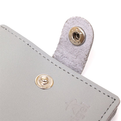 Small Leather Wallet SHVIGEL 16451 Gray Natural Leather Made in Ukraine