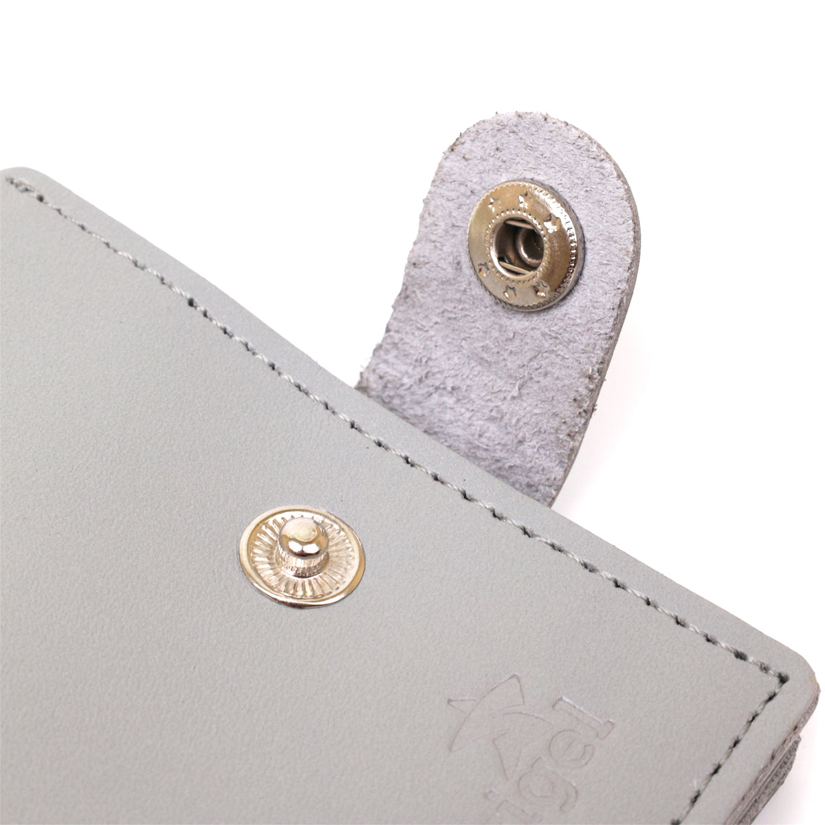Small Leather Wallet SHVIGEL 16451 Gray Natural Leather Made in Ukraine