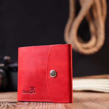Vintage Leather Wallet for Women by SHVIGEL 16614 in Red - Handmade in Ukraine