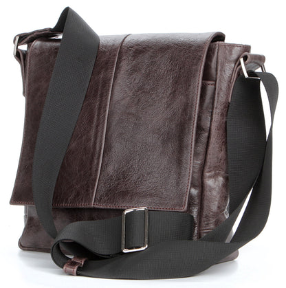 Genuine Leather Messenger Bag SHVIGEL 00794 Brown - Stylish Ukrainian Design