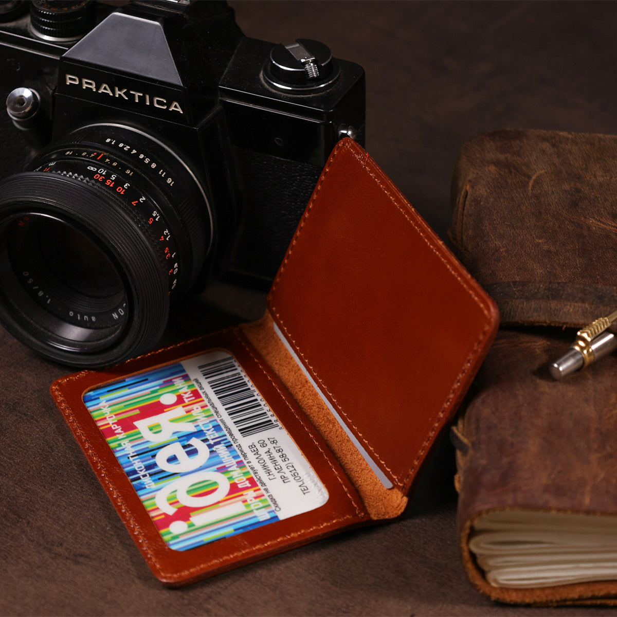 Leather Cover for Driver's Plastic Documents SHVIGEL 16076 Natural Leather, Ukraine