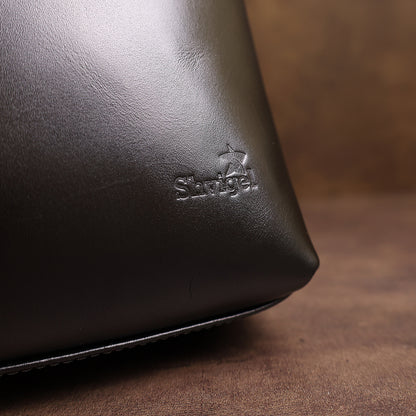Genuine Leather Men's Bag SHVIGEL 11287 Black, Handcrafted in Ukraine, Durable Design