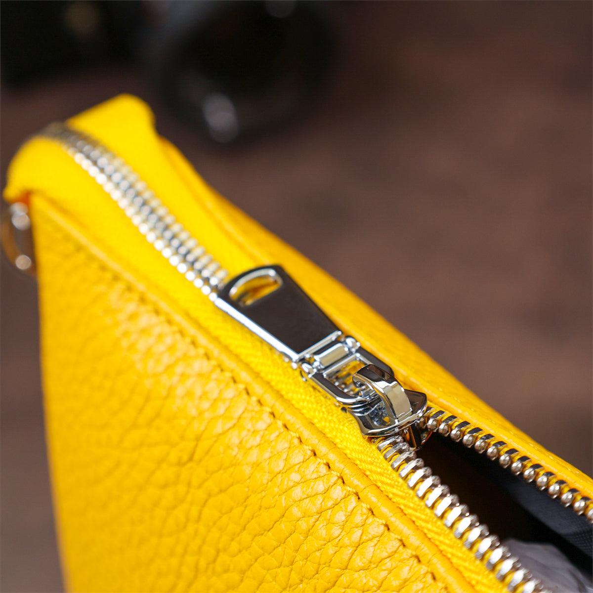 Women's Crossbody Bag SHVIGEL 16344 in Yellow Natural Leather - Made in Ukraine