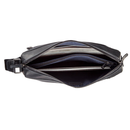 Men's Leather Shoulder Business Bag SHVIGEL 11246 Black Genuine Leather Durable Design