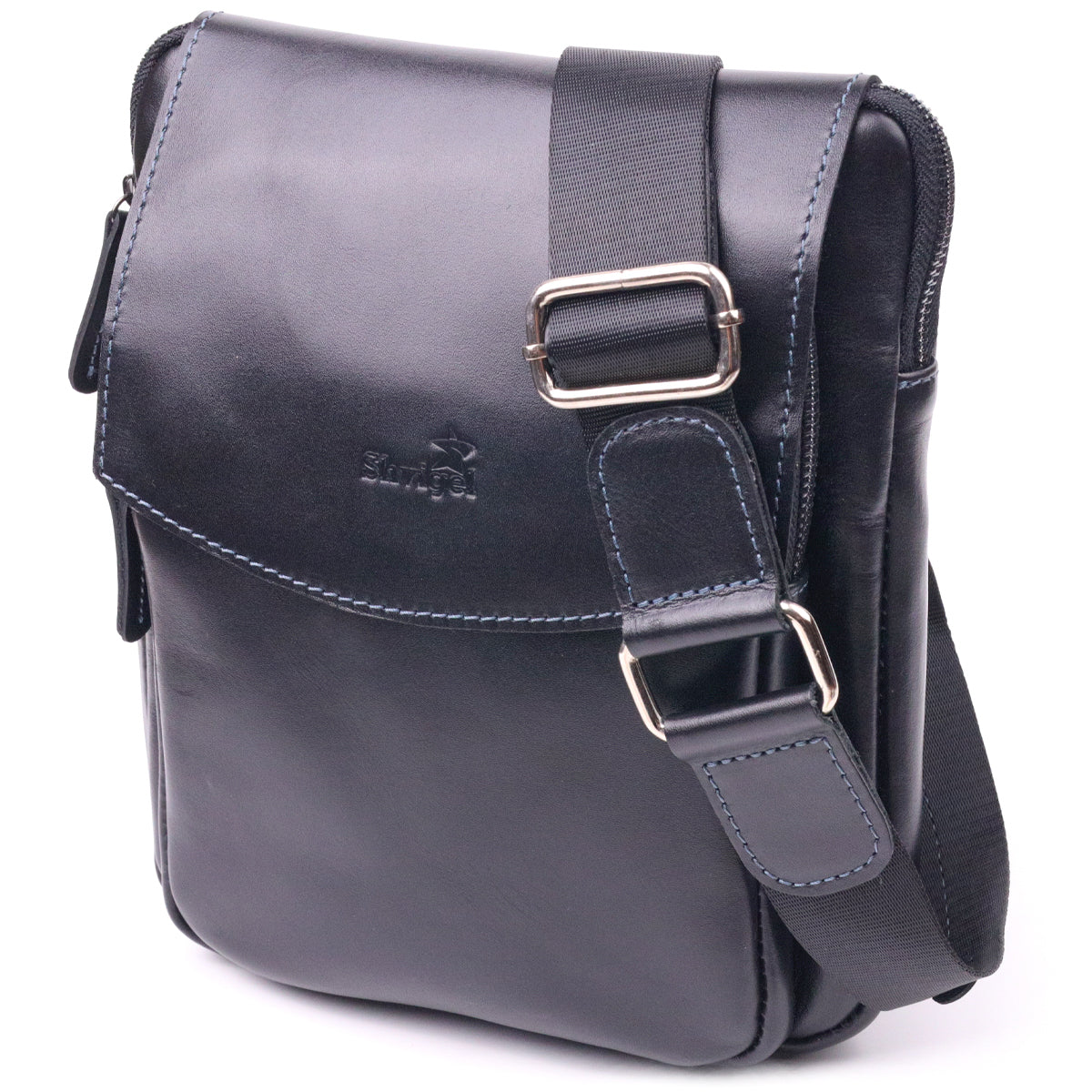 Men's Smooth Genuine Leather Bag SHVIGEL 18721 Black - Premium Quality Ukraine