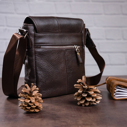 Leather Handbag SHVIGEL 00854 Brown - Genuine Leather, Made in Ukraine