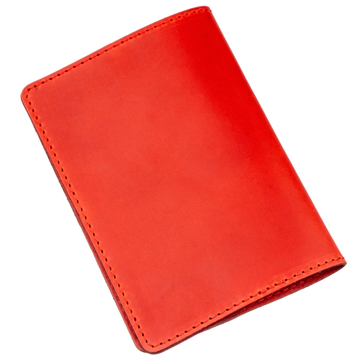 Leather Passport Cover SHVIGEL 13959 Crazy Red - Handmade from Natural Leather