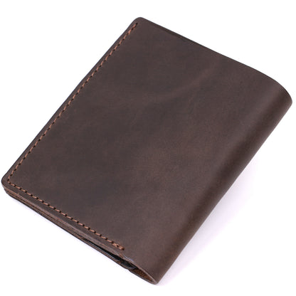 Leather Men's Wallet SHVIGEL 16475 Brown Premium Natural Leather - Ukrainian Craftsmanship
