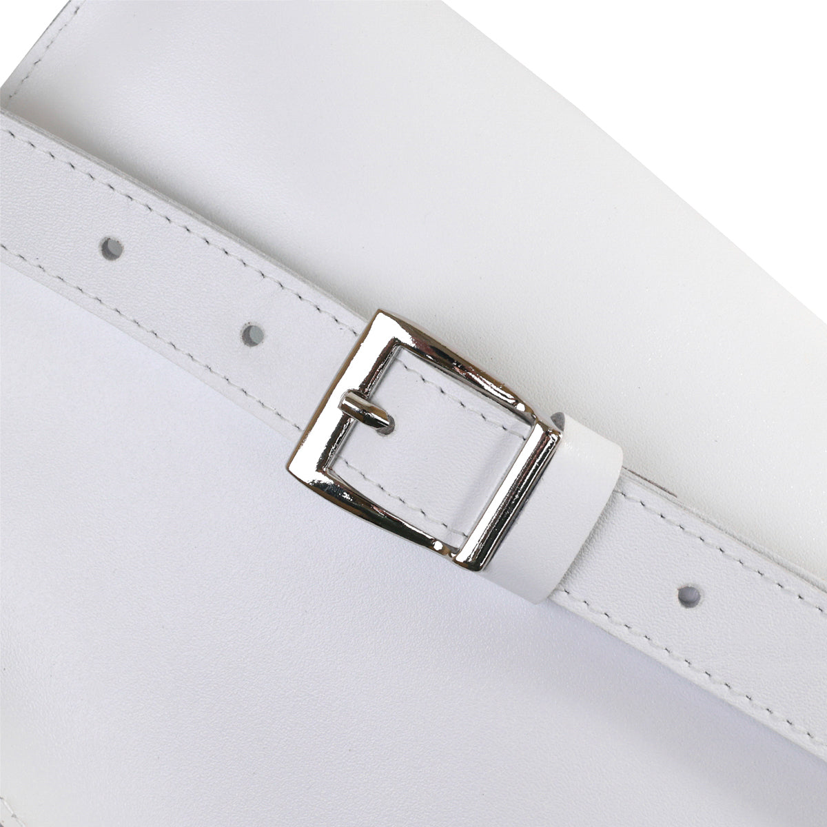 Leather Women's Banana Bag SHVIGEL 16384 White Natural Leather Design