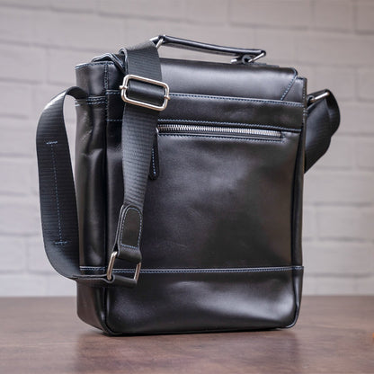 Men's Leather Bag SHVIGEL 11118 Black Genuine Leather Natural Materials