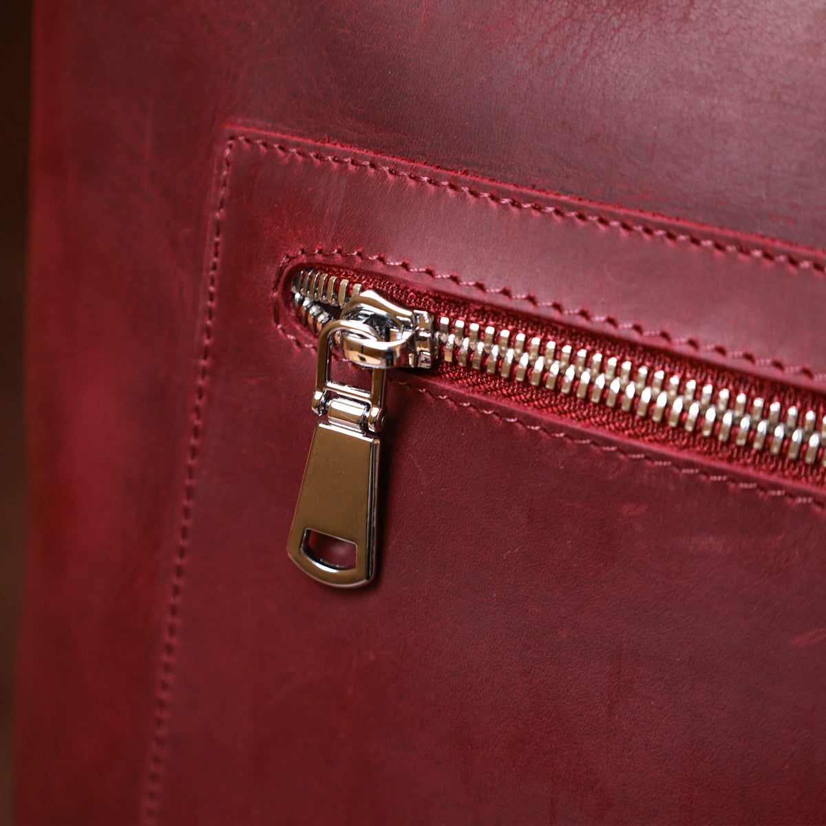 Vintage Women's Shopper Bag SHVIGEL 16350 Burgundy - Genuine Leather from Ukraine