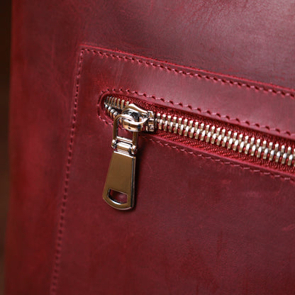 Vintage Women's Shopper Bag SHVIGEL 16350 Burgundy - Genuine Leather from Ukraine
