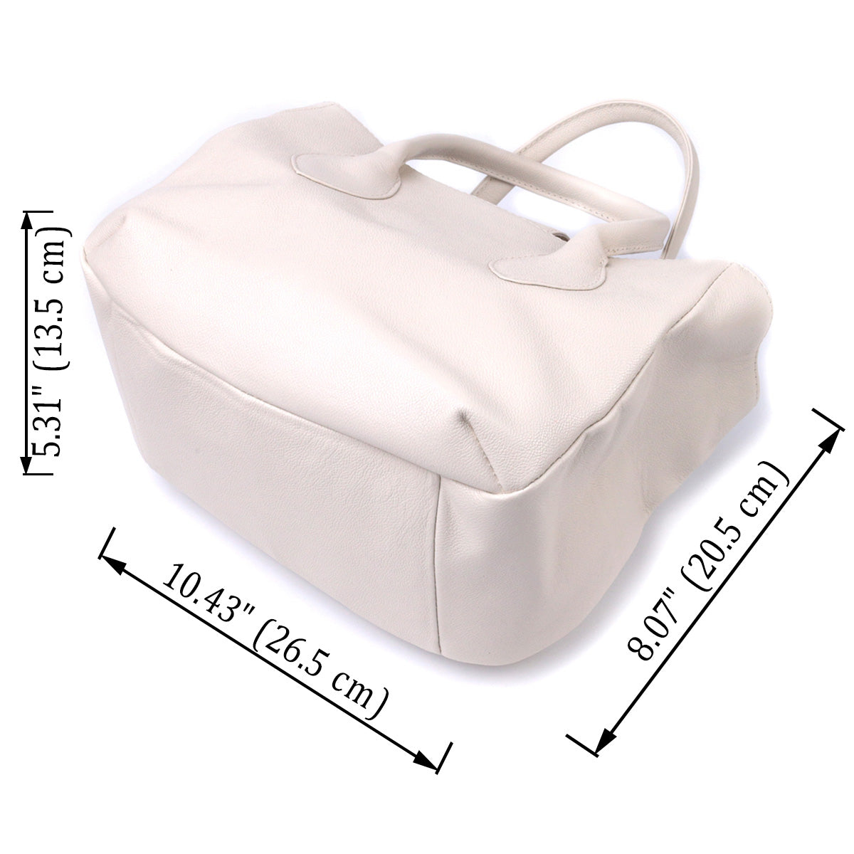 Stylish SHVIGEL Business Women's Leather Bag with Two Handles, Beige, Model 22830