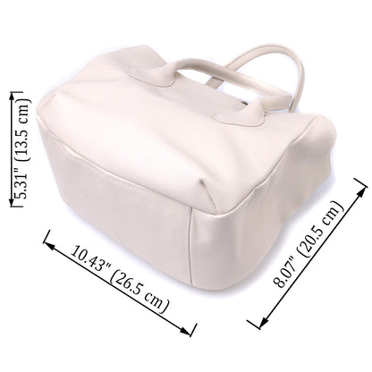 Stylish SHVIGEL Business Women's Leather Bag with Two Handles, Beige, Model 22830