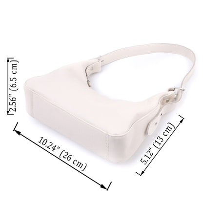 Baguette Bag SHVIGEL 22831 Beige Adjustable Leather Strap Made in Ukraine