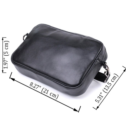 Classic Shvigel Crossbody Bag 22841 in Smooth Black Genuine Leather