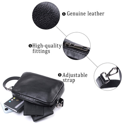 Classic Shvigel Crossbody Bag 22841 in Smooth Black Genuine Leather