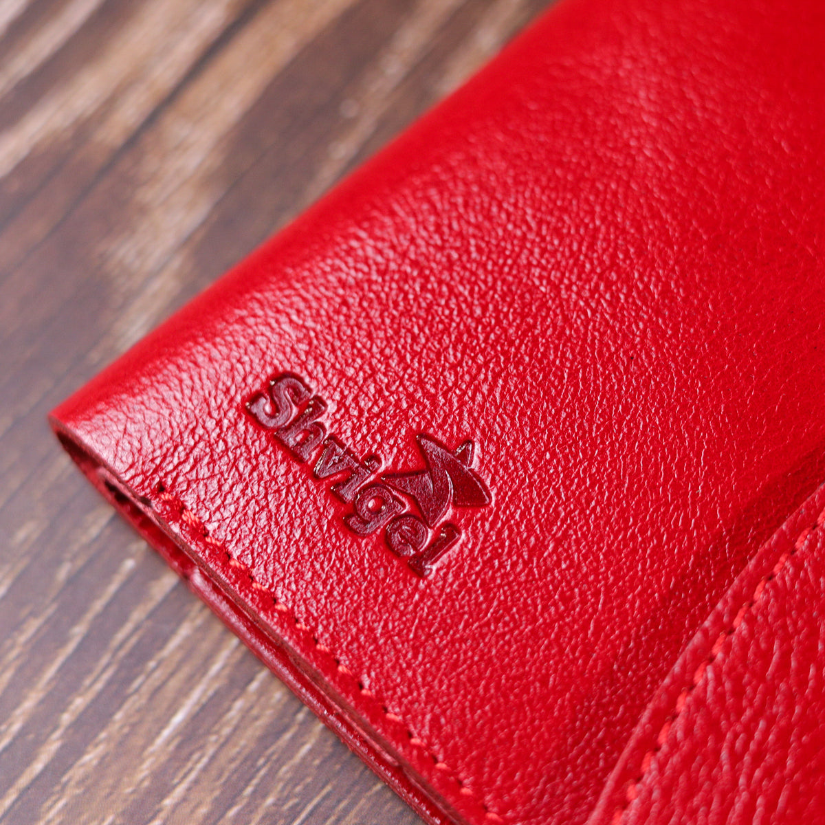 Leather Wallet for Women SHVIGEL 16618 Red Compact Design, Genuine Leather Material