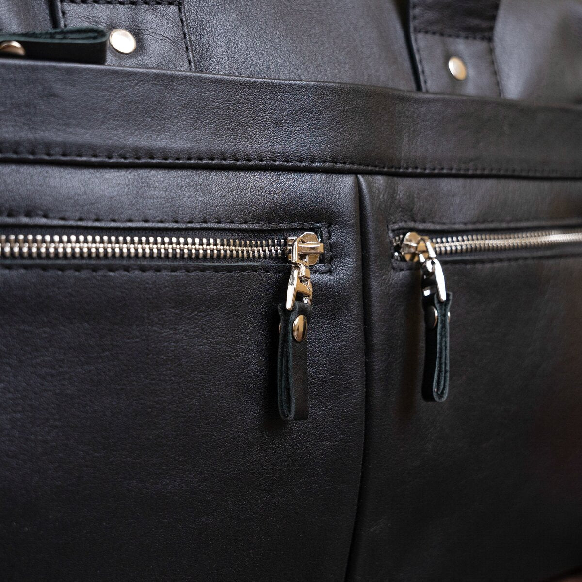 Laptop Bag SHVIGEL 11041 Black Genuine Leather Handmade in Ukraine