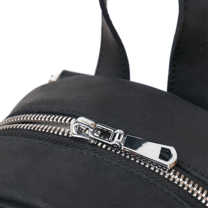 Vintage Universal Backpack SHVIGEL 16313 Black Natural Leather Made in Ukraine