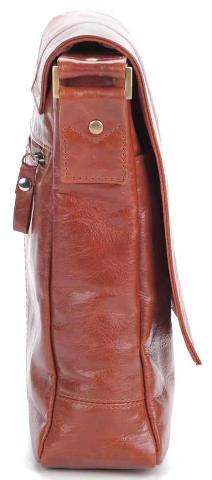 Leather Bag SHVIGEL 00877 Brown Genuine Leather Made in Ukraine