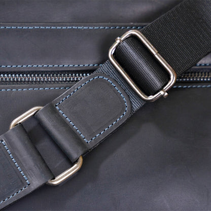 Men's Vintage Leather Bag SHVIGEL 11137 Black Made in Ukraine Natural Leather