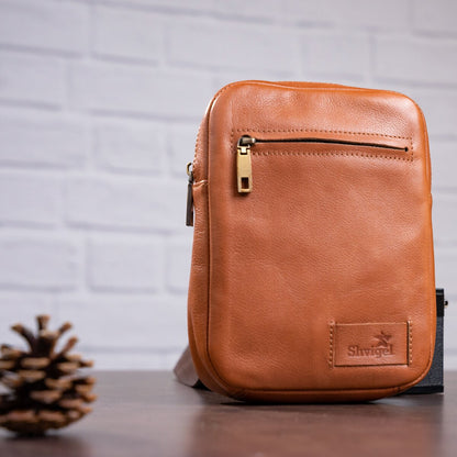 Leather Men's Bag SHVIGEL 19104 in Ruda Color – Made in Ukraine with Natural Leather