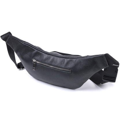 Unisex Leather Bum Bag SHVIGEL 22824 Black - Stylish Natural Leather Design