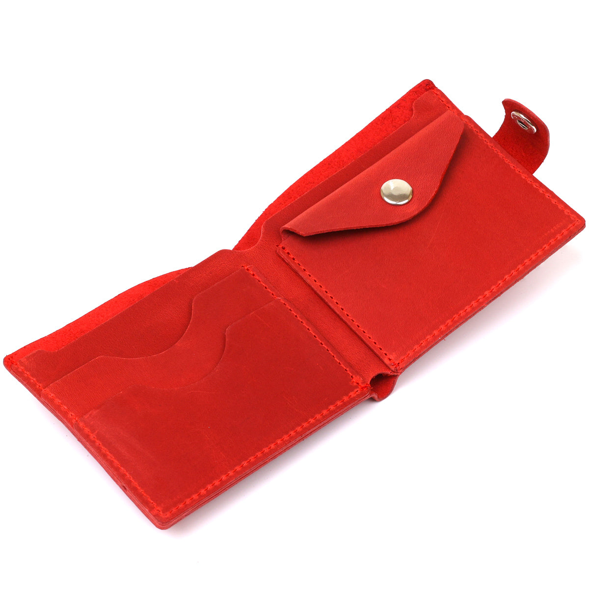 Vintage Red Leather Wallet for Women SHVIGEL 16434 - Made in Ukraine, Genuine Leather
