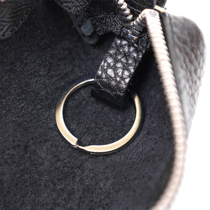 Unisex Leather Key Holder SHVIGEL 16536 Black Made from Natural Leather for Keys