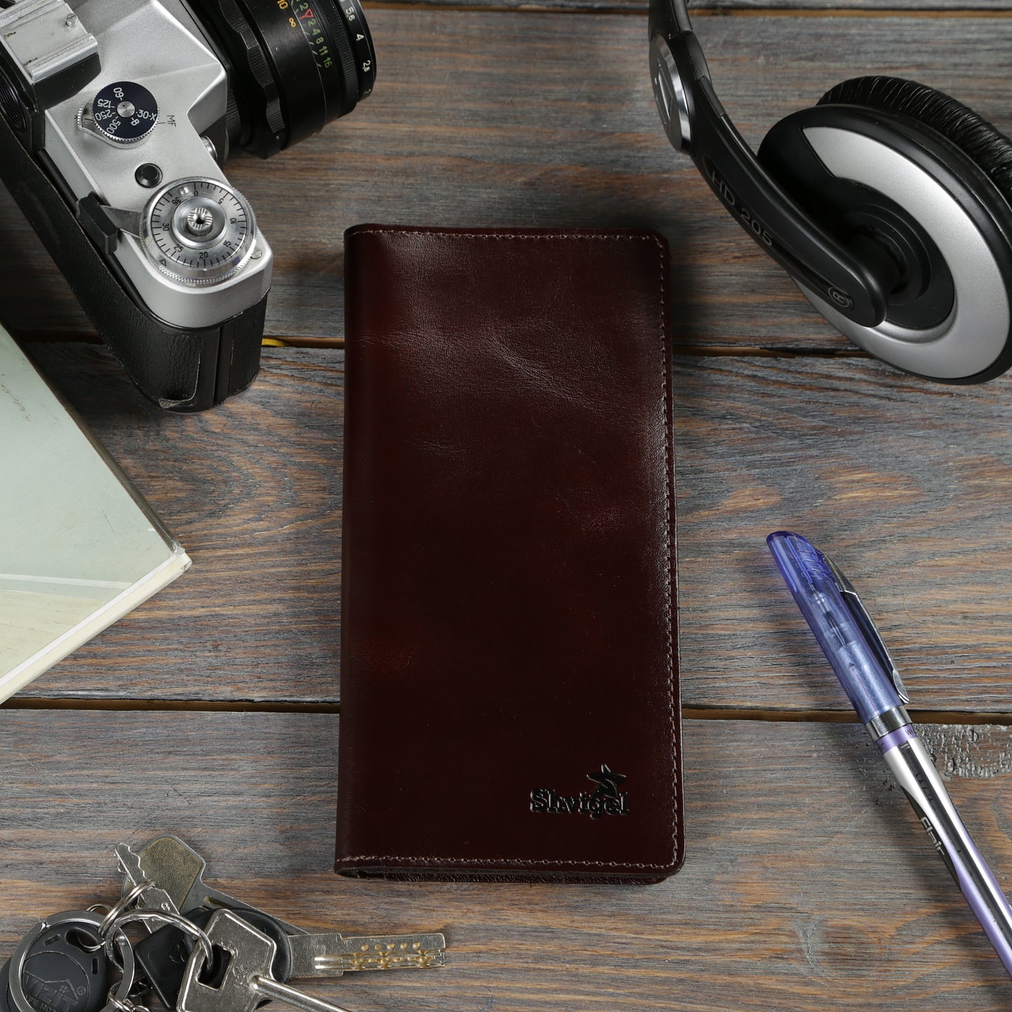 High-Quality SHVIGEL Leather Wallet 16153, Made from Natural Leather, Brown Color