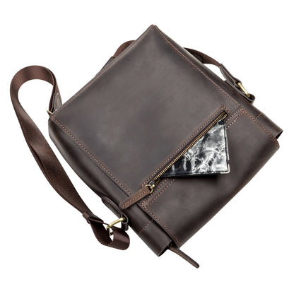 Men's Leather Bag SHVIGEL 11095 Brown Natural Leather High-Quality Design