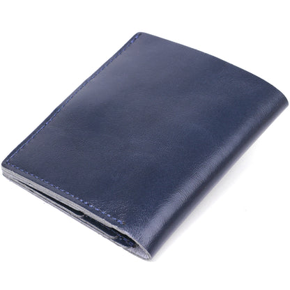 Comfortable Genuine Leather Wallet SHVIGEL 16507 Blue - Made in Ukraine, Stylish Design