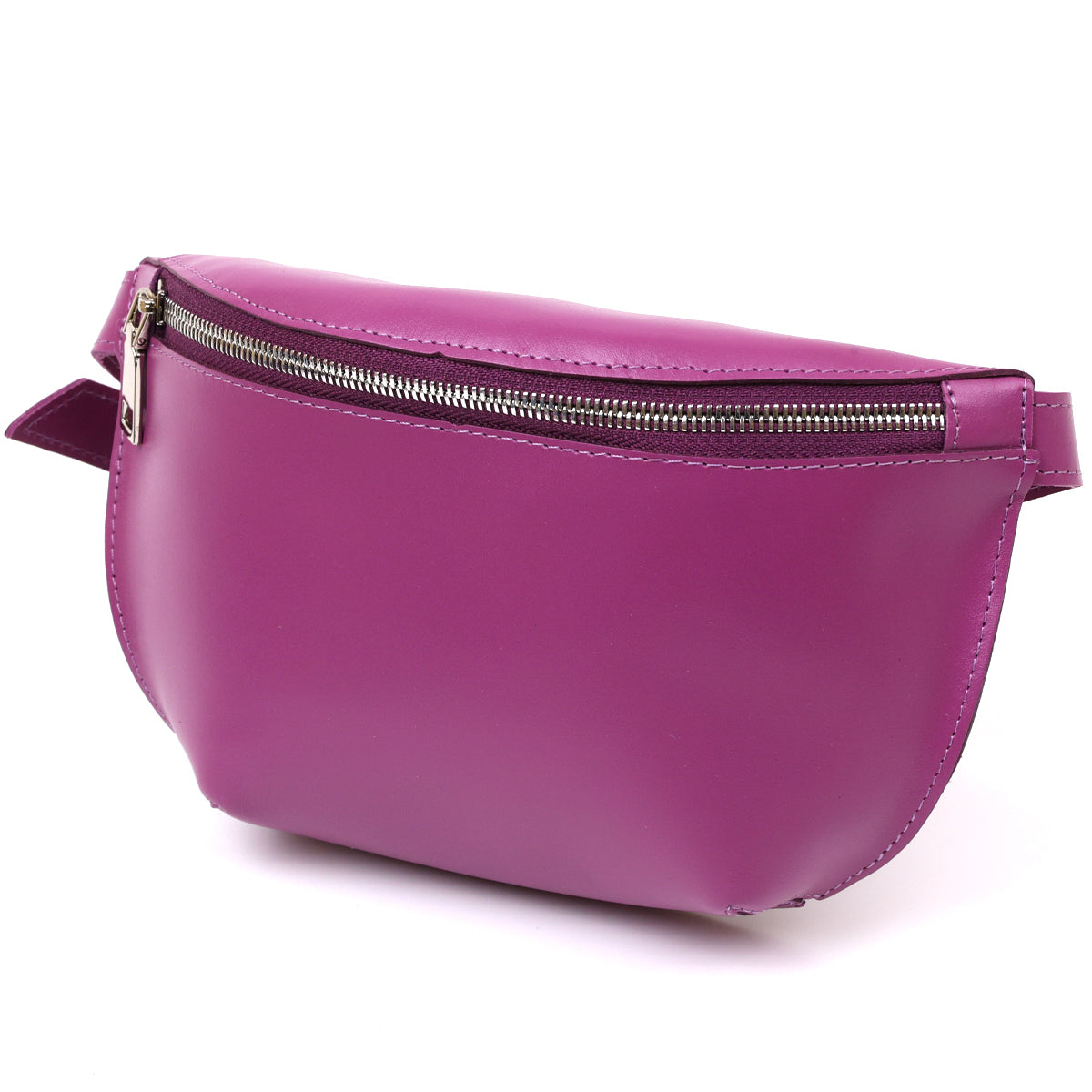 Bright Purple SHVIGEL Leather Fanny Pack 16386 - Natural Leather, Ukraine Made