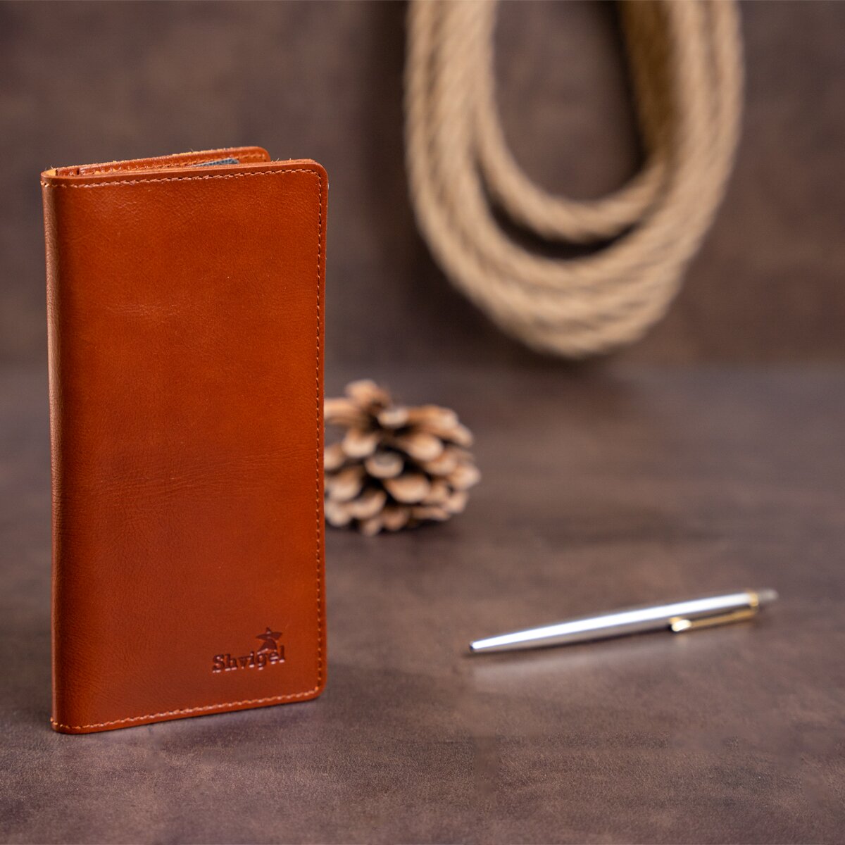 Brown Leather Wallet SHVIGEL 13791 | Premium Quality Ukrainian Handmade Accessory