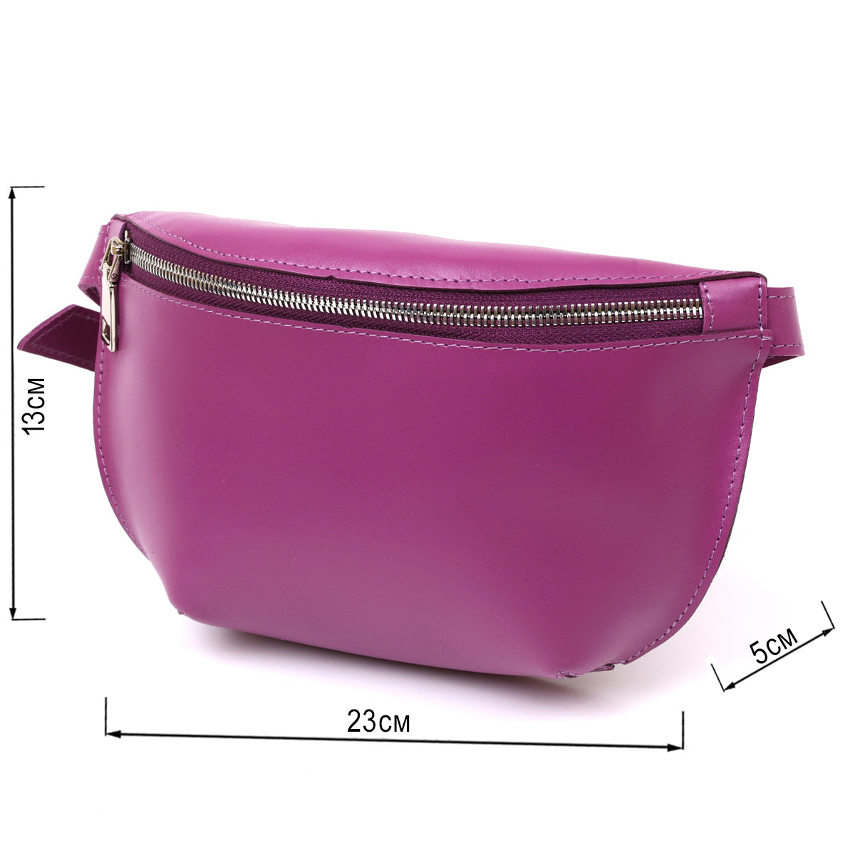 Bright Purple SHVIGEL Leather Fanny Pack 16386 - Natural Leather, Ukraine Made