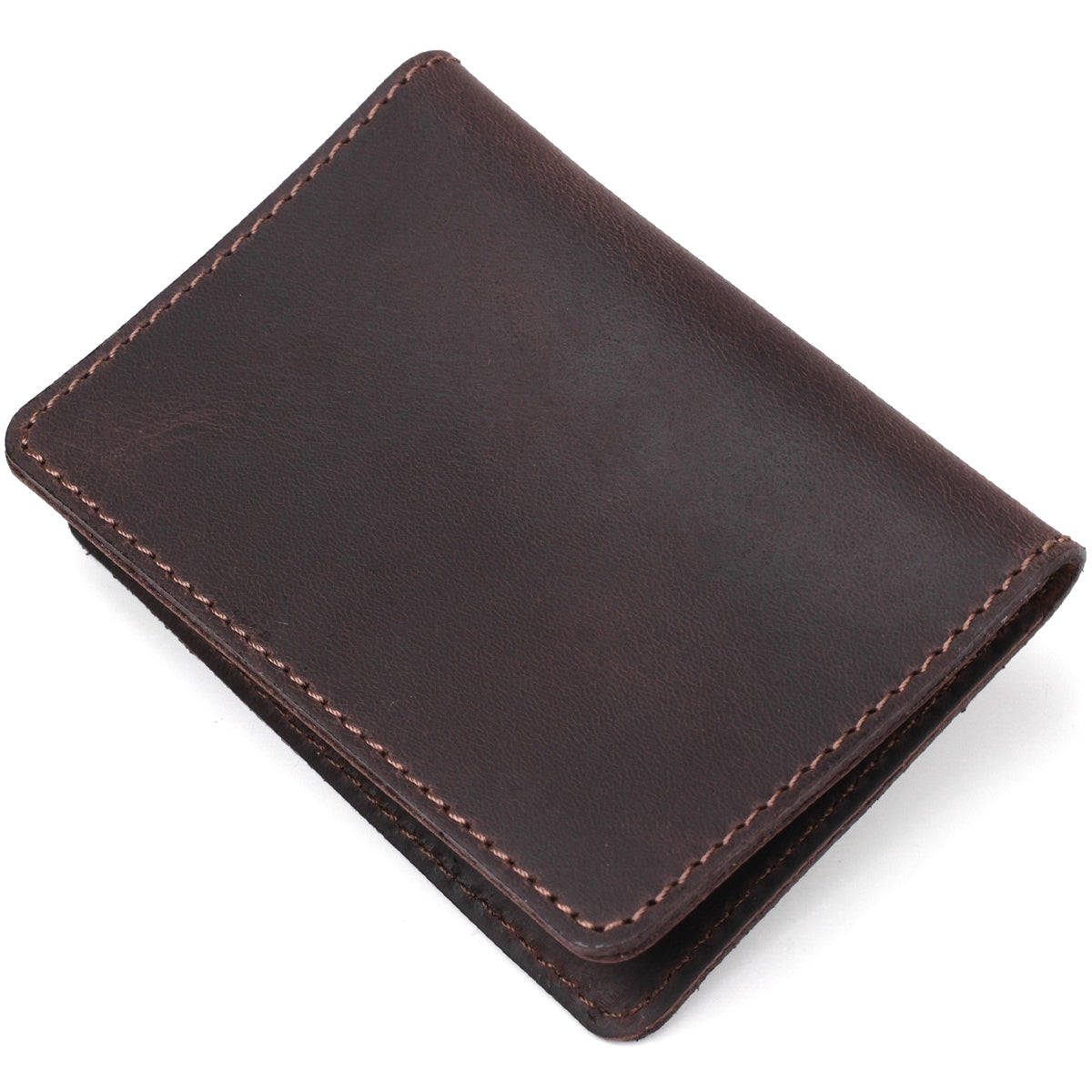 Leather Driver's License and ID Holder SHVIGEL 13964 Dark Brown Natural Leather, Made in Ukraine