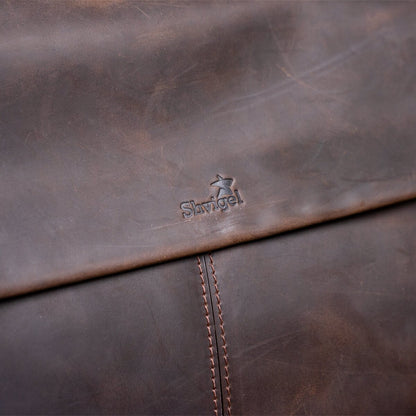 Large Men's Leather Bag SHVIGEL 11119 Brown Stylish Natural Leather Design