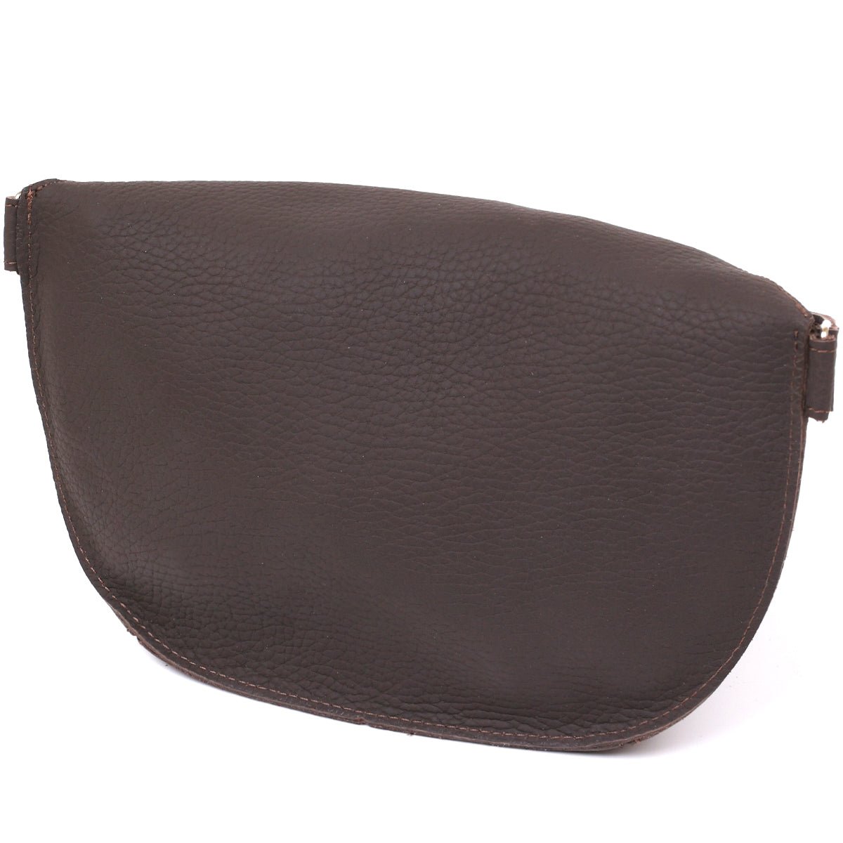 Leather Matte Banana Bag SHVIGEL 16381 Brown Handmade from Natural Leather