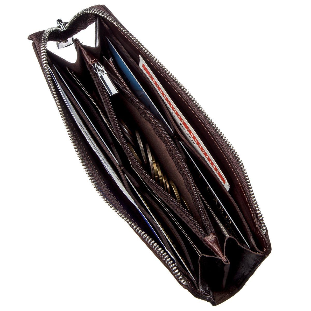 Men's Leather Clutch SHVIGEL 16184 Brown | Premium Natural Leather Design