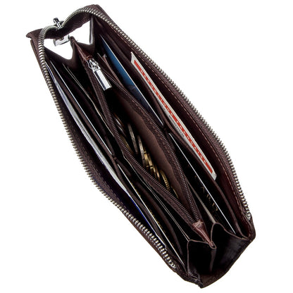 Men's Leather Clutch SHVIGEL 16184 Brown | Premium Natural Leather Design