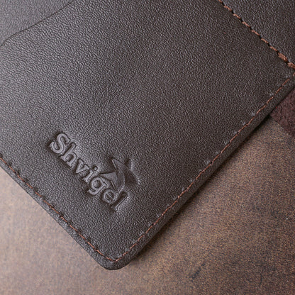Men's Travel Case SHVIGEL 16525 Brown Genuine Leather Travel Organizer