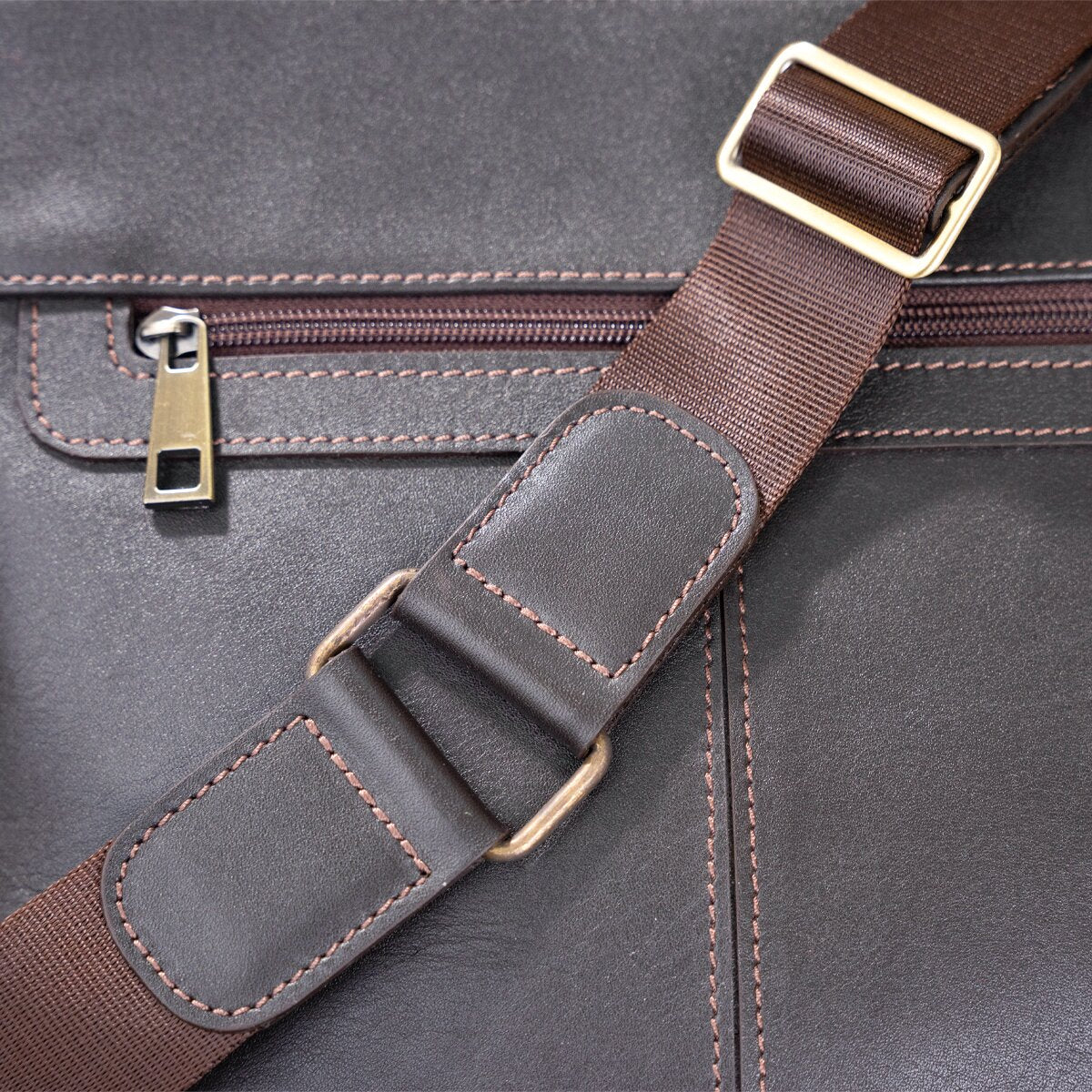 Men's Multifunctional Bag SHVIGEL 11178 Brown Smooth Leather - Natural Leather Quality