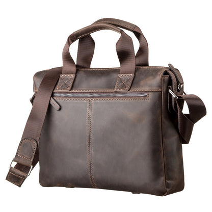 Men's Leather Bag SHVIGEL 11108 Brown Genuine Leather Stylish Design Ukraine