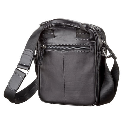 Men's Leather Bag SHVIGEL 11088 Black Natural Leather Ukraine Made Quality