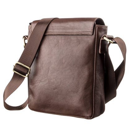 Men's Leather Bag SHVIGEL 19101 Brown Genuine Leather Handmade in Ukraine