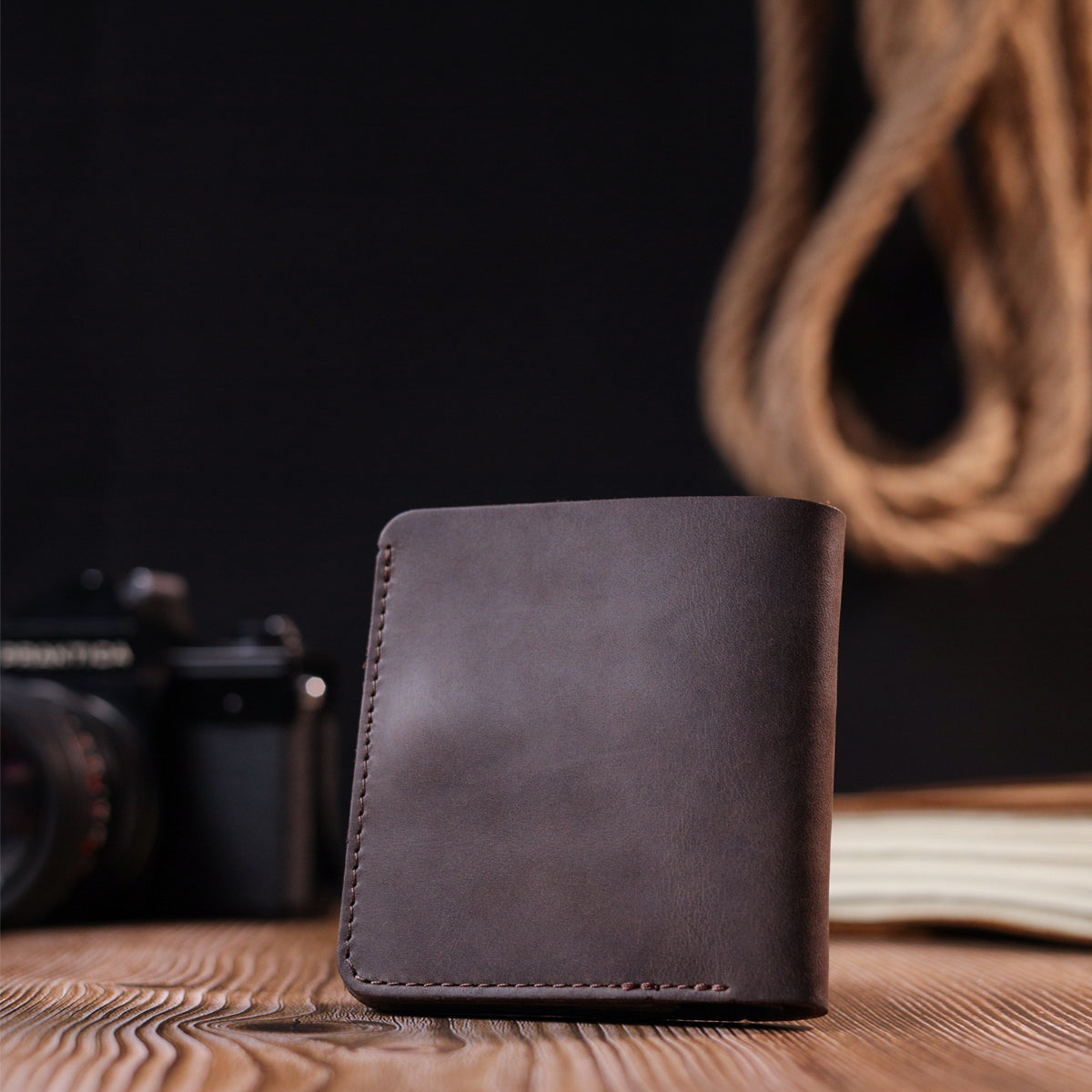 Vintage Leather Wallet SHVIGEL 16601 Brown Natural Leather Handmade Design