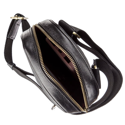 Men's Leather Bag SHVIGEL 19102 Black Natural Leather Stylish Design